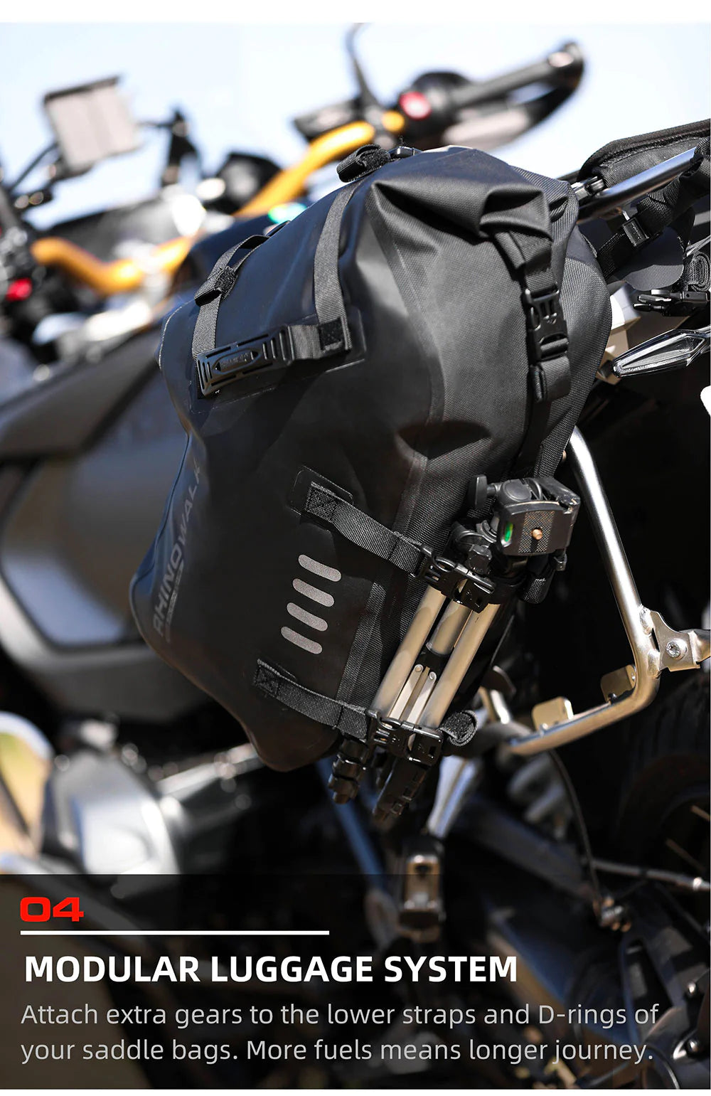 Rhinowalk 28 Liter Waterproof Pannier Bag for Motorcycle Adventure High Quality Motorbike Saddle Drypack-Pair (MT1428)